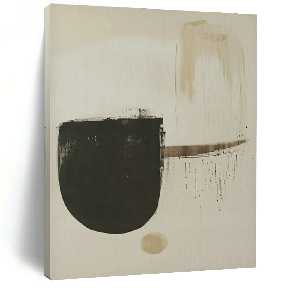 Black - Brown Minimalist Abstract Art for Industrial - Chic Loft & Art - Focused Library DLZ1832