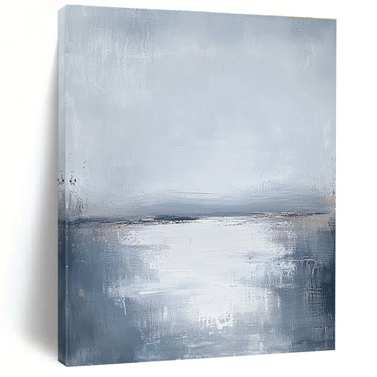 Monochromatic Sea Horizon for Modern Minimalist Bedroom & Calming Meditation Space STSC464