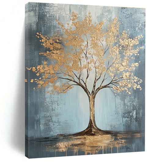 Golden Tree Abstract for Opulent Dining Room & Modern Home Office STSC493