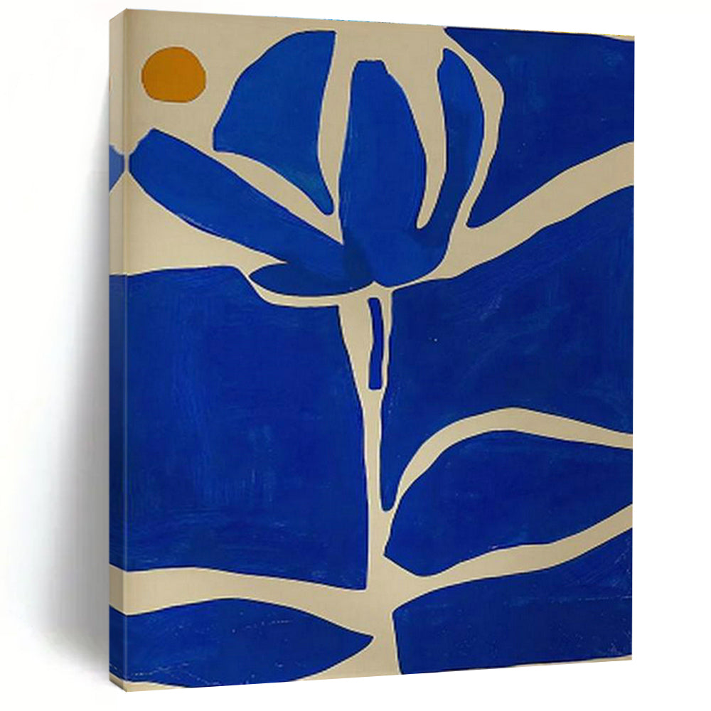 Blue Flower Abstract Art for Mediterranean - Style Courtyards DLZ0111