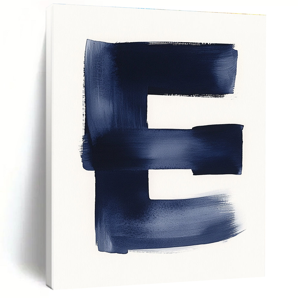 Blue Brushstroke "E" Art for Modern Nursery & Typography - Themed Exhibition STSC1096