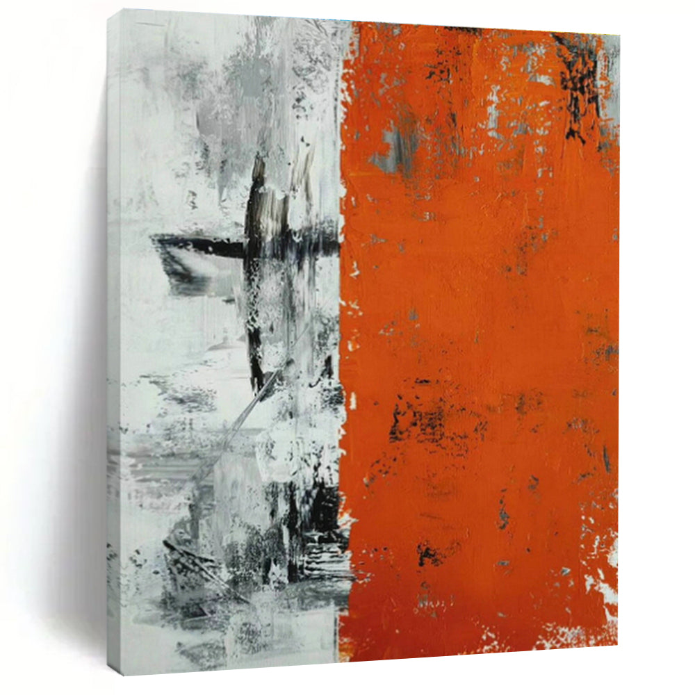 Orange - Grey Abstract Art for Living Room & Bedroom DLZ0494