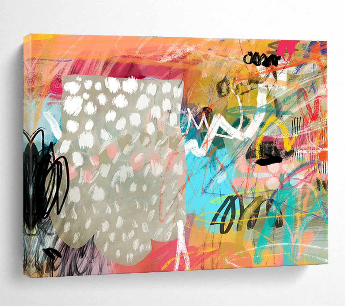 Colorful Graffiti - Style Abstract Art for Urban - Inspired Lounges DLZ2452