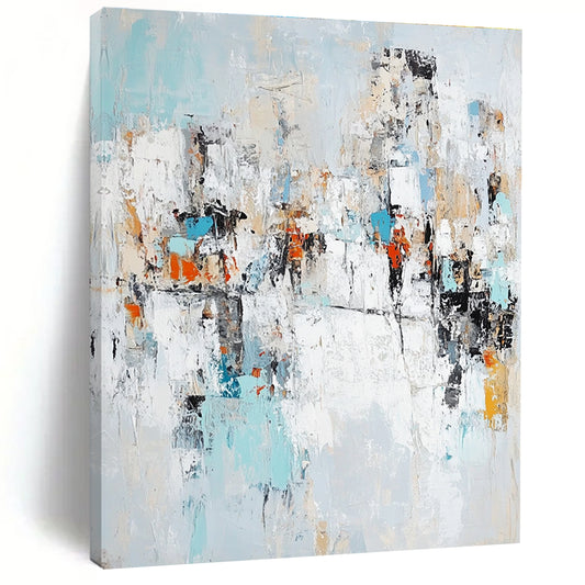 Light Blue Abstract Cityscape for Coastal - Inspired Home & Art - Centric Hotel Lobby STSC768