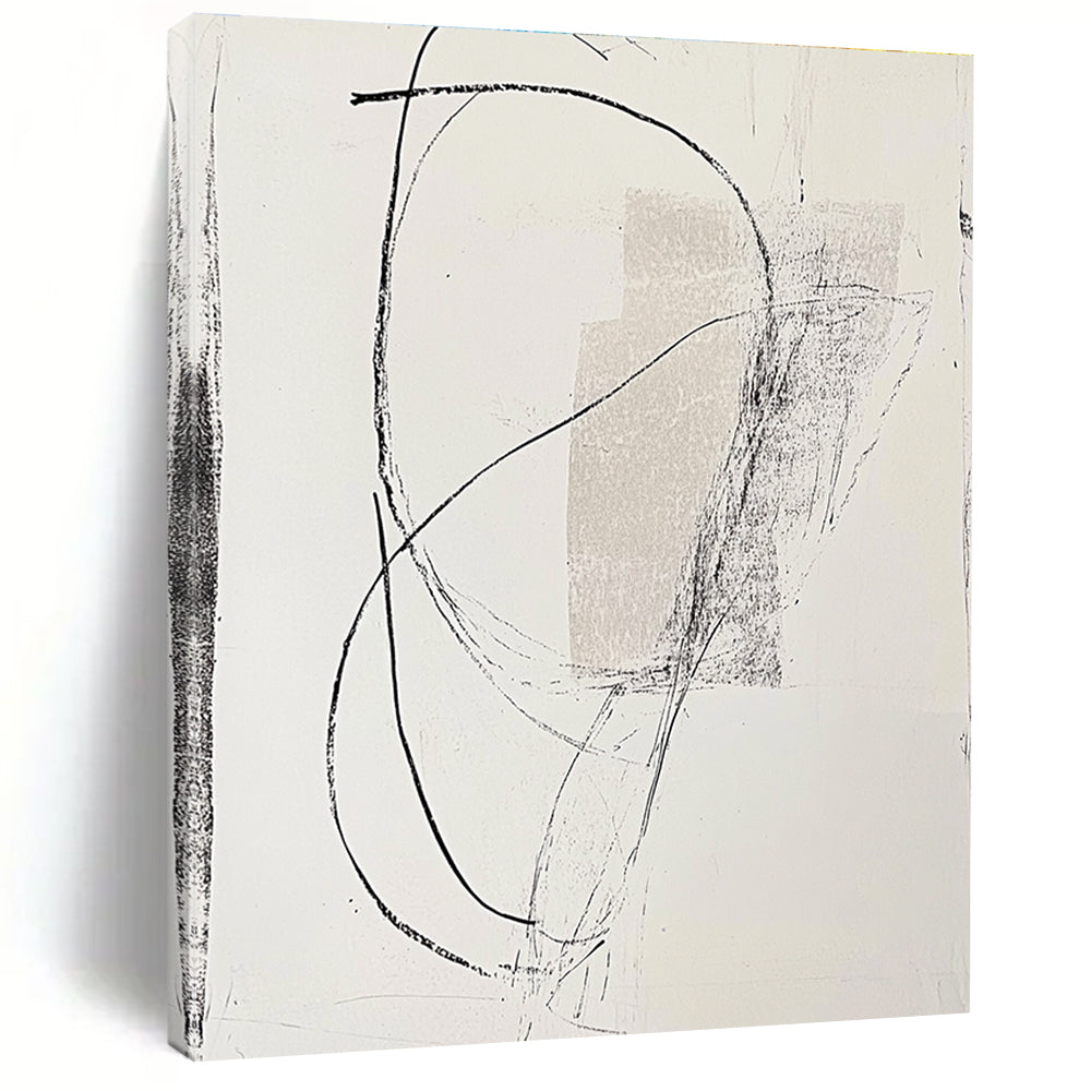 Black and White Abstract Lines for Modern Art Studio & Industrial - Style Loft STSC1256