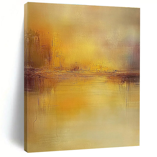 Golden Abstract Landscape for Luxury Living Room & Art Gallery Reception STSC860