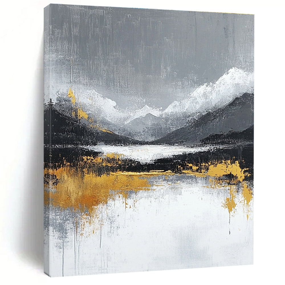Gold - Touched Mountain Landscape for Sophisticated Home Library & Luxury Hotel Suite STSC224