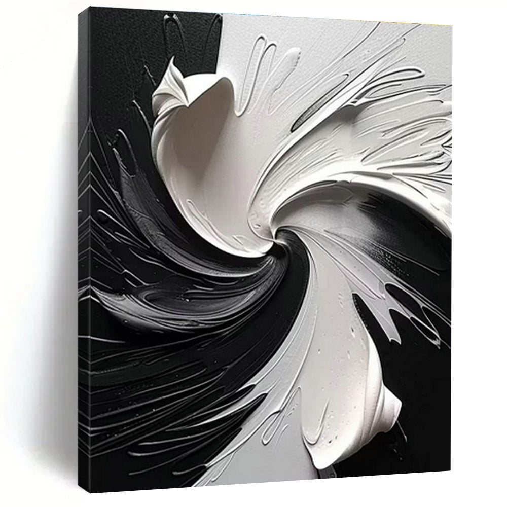 Black and White Swirl Art for Industrial Loft & Contemporary Café DLZ2174