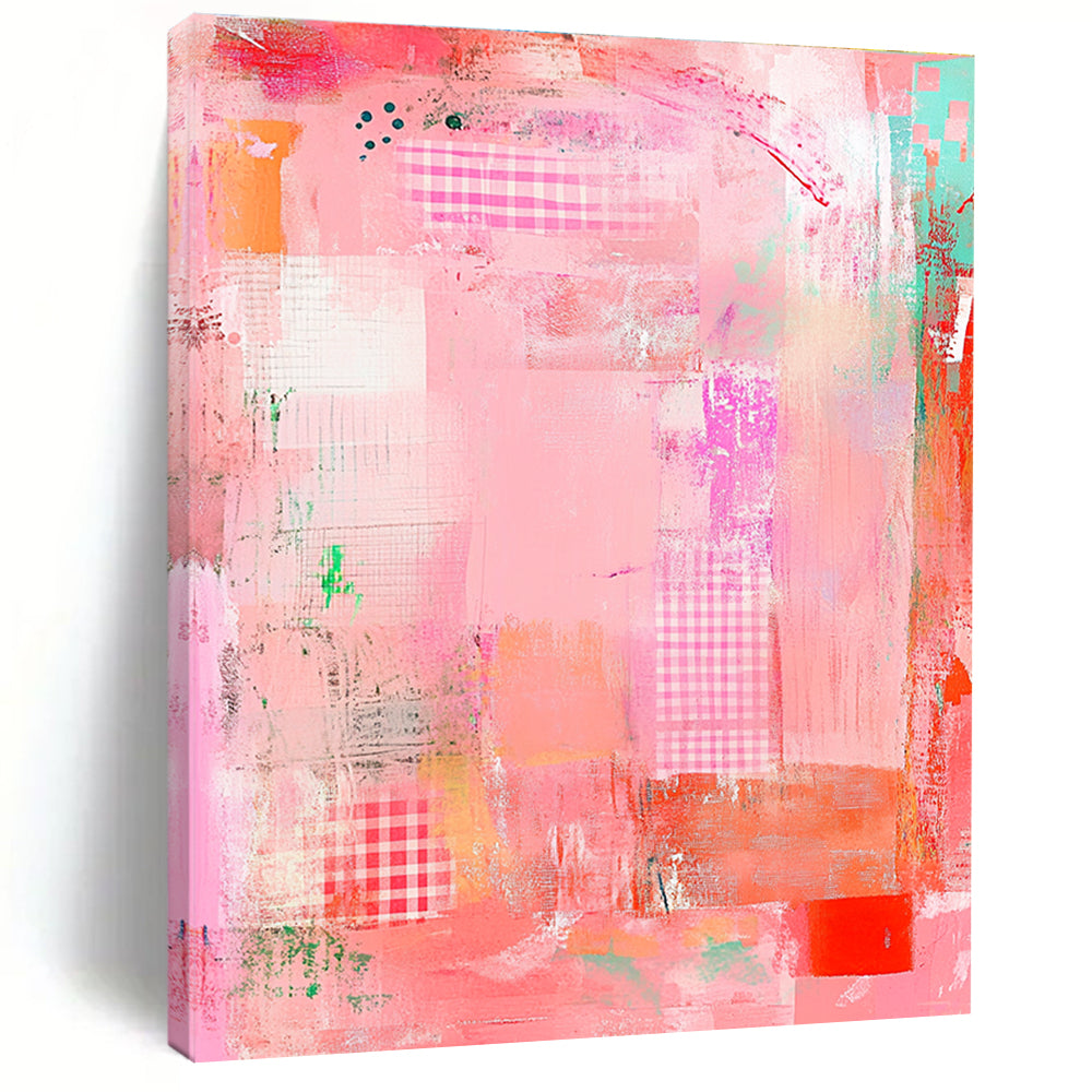 Pink Patchwork Abstract for Girly Bedroom & Fashion Boutique STSC830