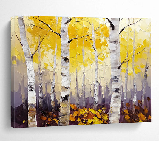 Golden Birch Forest Art for Autumn - Themed Restaurant & Rustic Home SC407