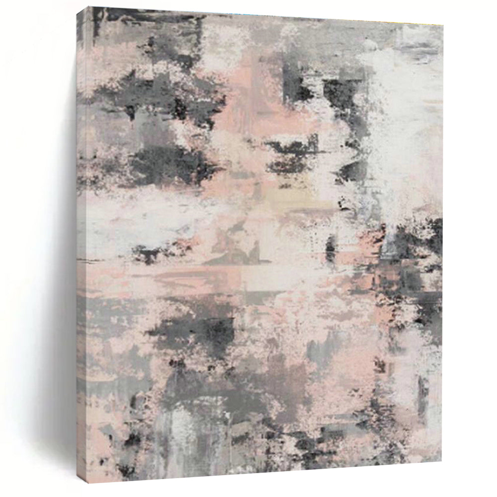 Pink - Gray Abstract Art for Minimalist Home Office Desksides DLZ0068