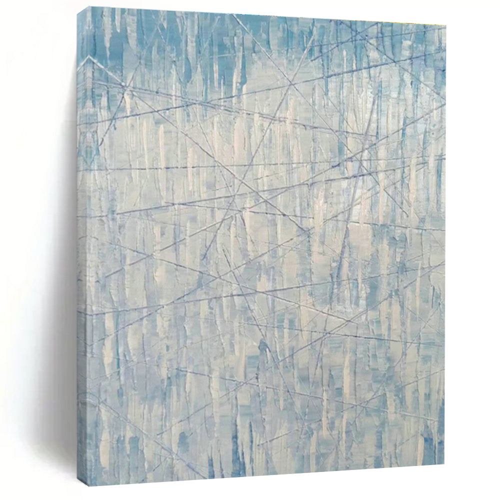 Blue - White Line Abstract Art for Minimalist Office & Modern Gallery DLZ0772