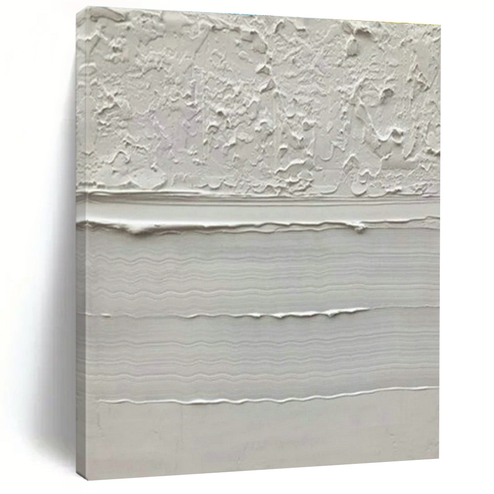 White Textured Abstract Art for Zen Meditation Space & High - End Hotel Lobby DLZ1452