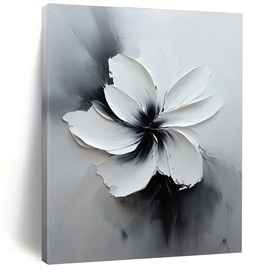 Gray and White Textured Flower for Modern Home Office & Art - Inspired Café STSC516