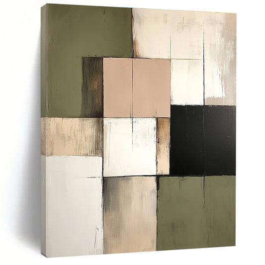 Muted Color Block Grid for Sophisticated Library & Minimalist Home Office STSC765