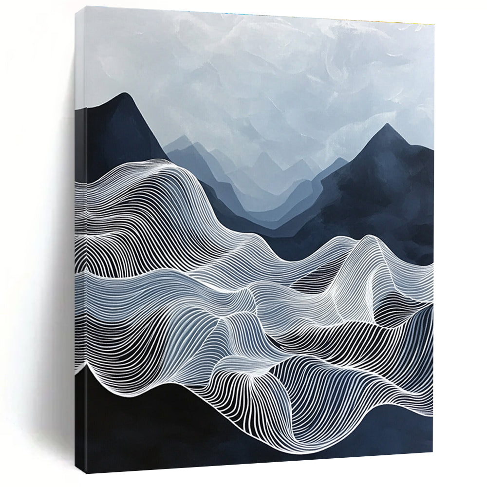 Line - Drawn Mountain Landscape for Outdoor Enthusiast’s Home & Nature - Themed Gallery STSC1147