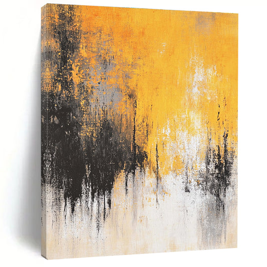 Yellow & Black Abstract Art for Kitchen & Sunroom STSC728