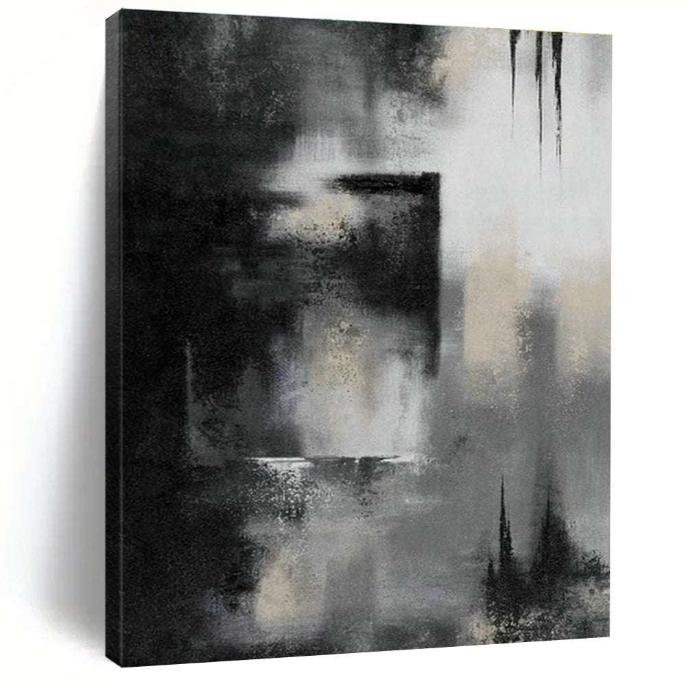 Black - White Abstract Art for Industrial Office Reception Areas DLZ0076