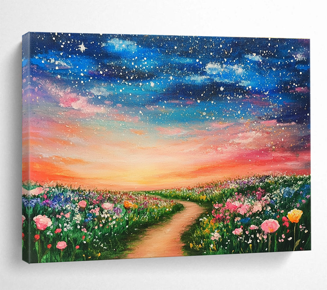 Colorful Flower Field Path Art for Garden - Themed Restaurant & Wedding Venue SC397