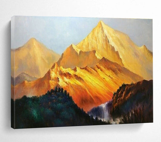 Golden Mountain Landscape Oil Painting for Grand Foyer DLZ2817