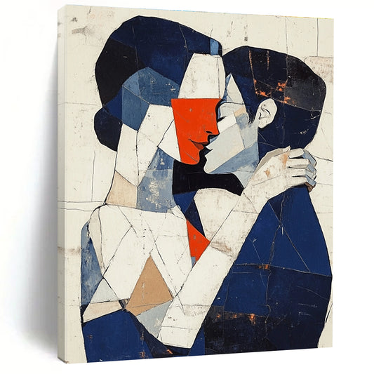 Cubist Kissing Couple Art for Modern Home Gallery & Art History Classroom STSC1055