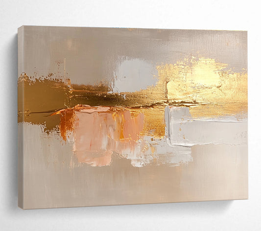 Gold Accent Abstract Art for Luxury Hotel Lobby & Modern Dining Room SC218