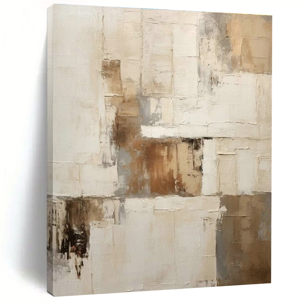 Soft Beige - Grey Abstract Art for Spa Retreat & Minimalist Nursery DLZ1317