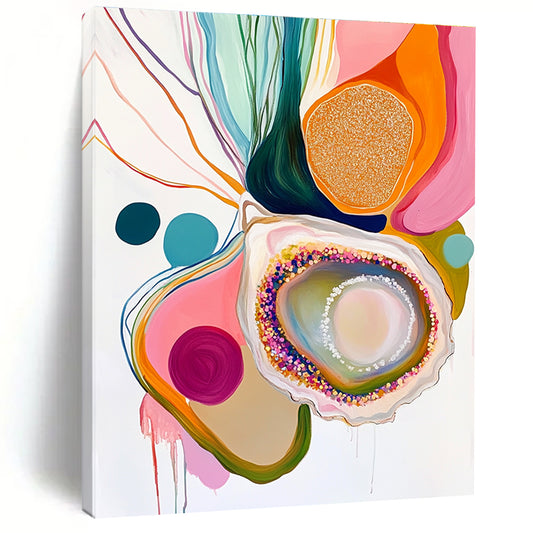 Vibrant Oyster Abstract Art for Dining Room & Sunroom STSC665