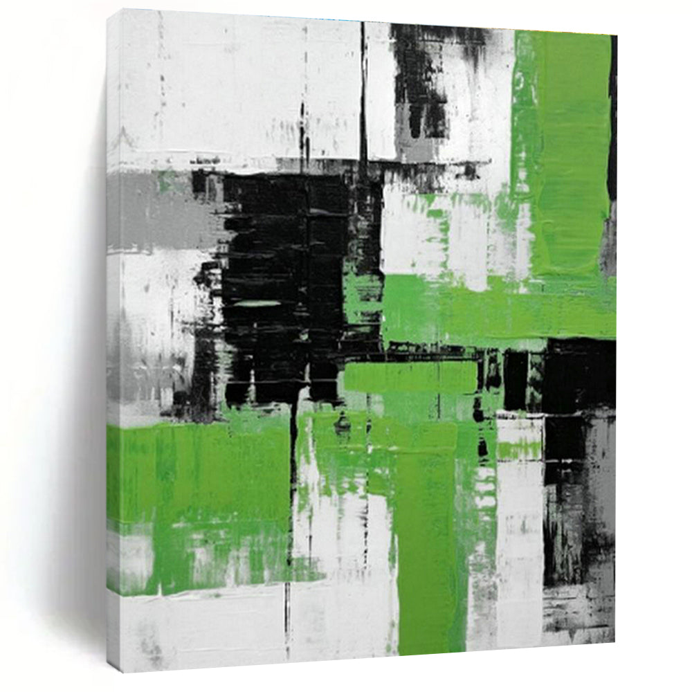 Green - White Geometric Art for Eco - Friendly Home Entryways DLZ0277