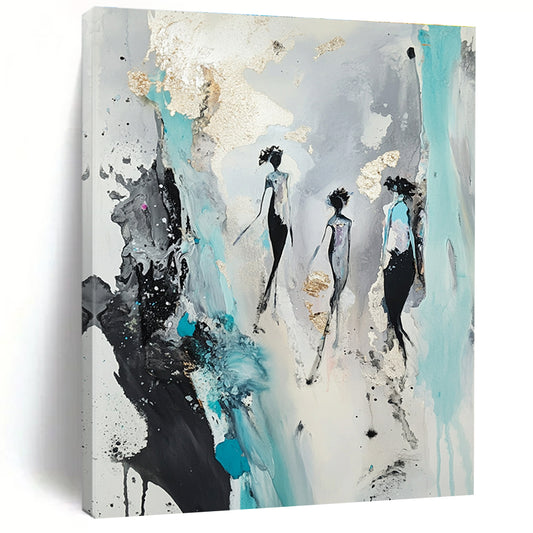 Abstract Figures with Gold Accents Art for Bedroom & Boutique STSC726