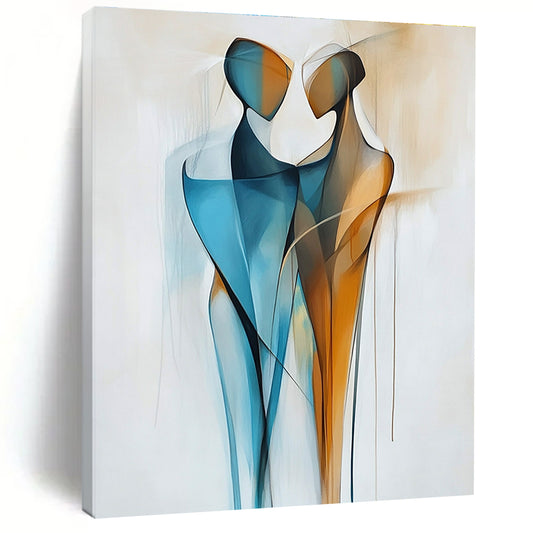 Abstract Couple Silhouette Art for Anniversary Gift & Bedroom STSC712