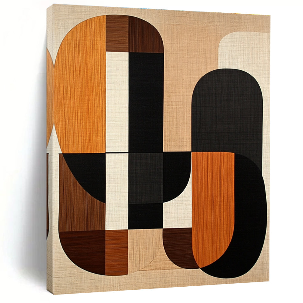 Wooden - Texture Geometric Shapes Art for Home Decor Store & Mid - Century Modern Living Room STSC1319