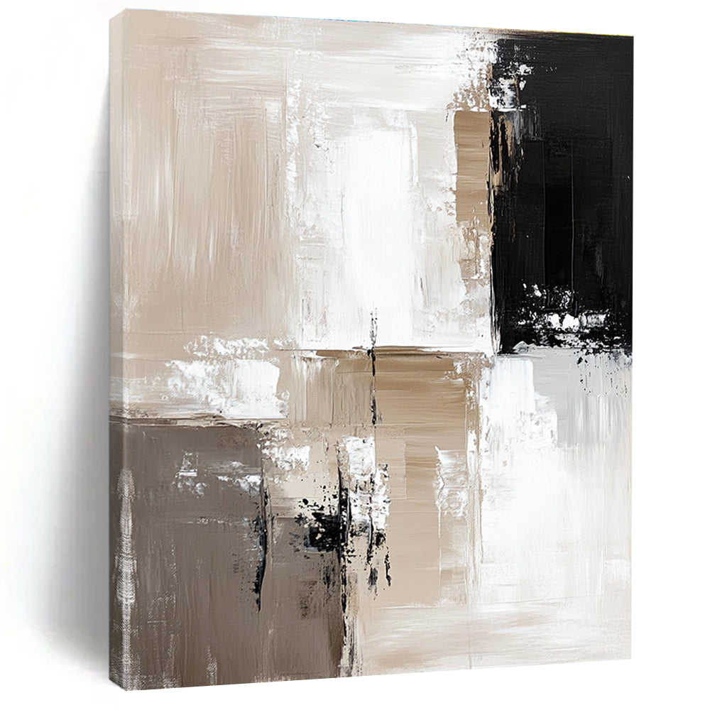Beige and Black Geometric Abstract for Minimalist Office & Contemporary Art Space STSC411