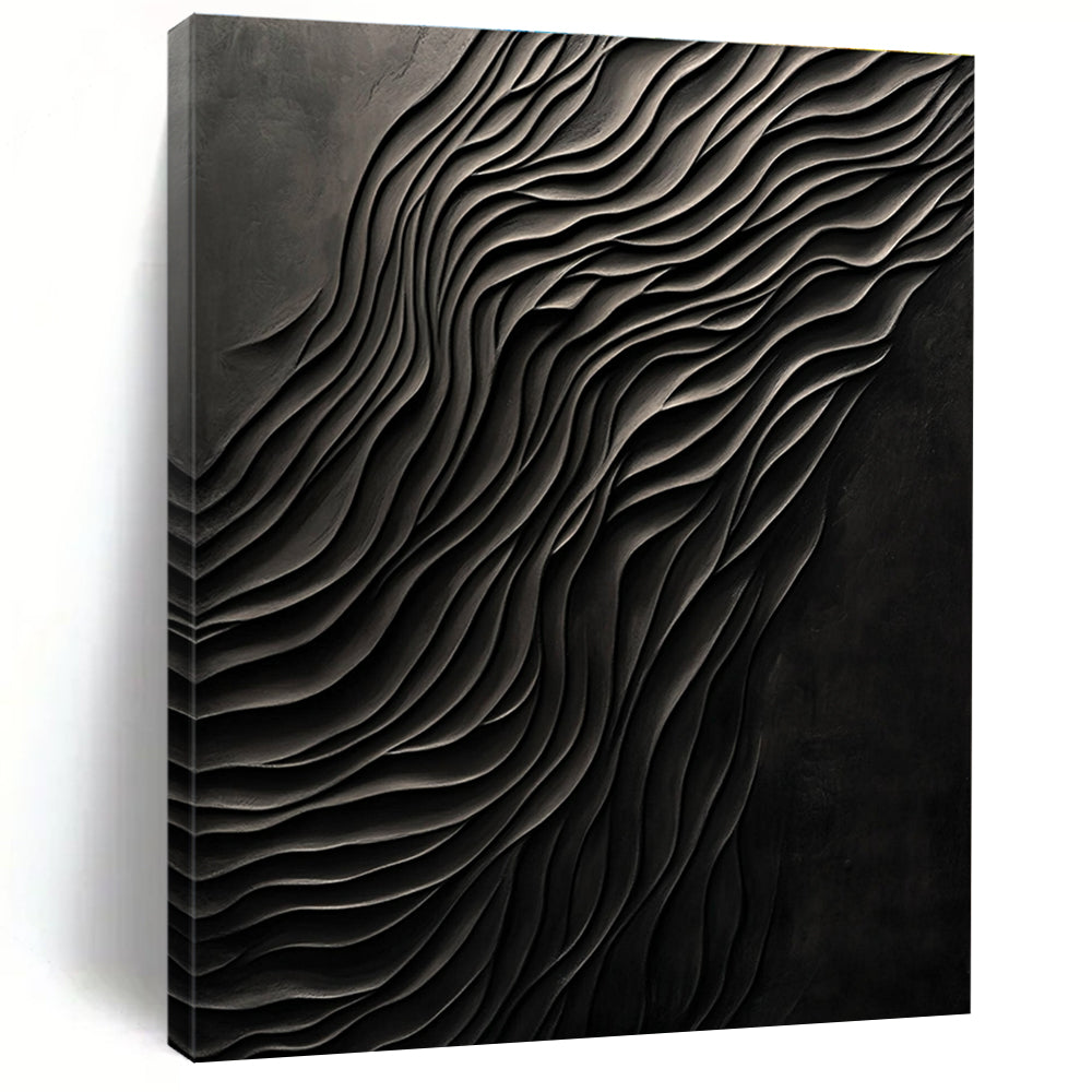 Black Wavy Texture for Contemporary Art Space & Sophisticated Hotel Lobby STSC1289