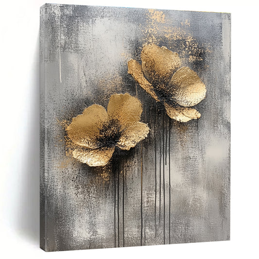Gold Flower Textured Abstract for Luxury Hotel Suite & Sophisticated Home Dining Room STSC486