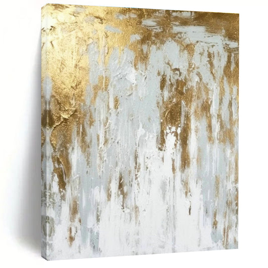 Gold - White Abstract Art for Luxury Hotel Lobby & Upscale Home Office DLZ1934