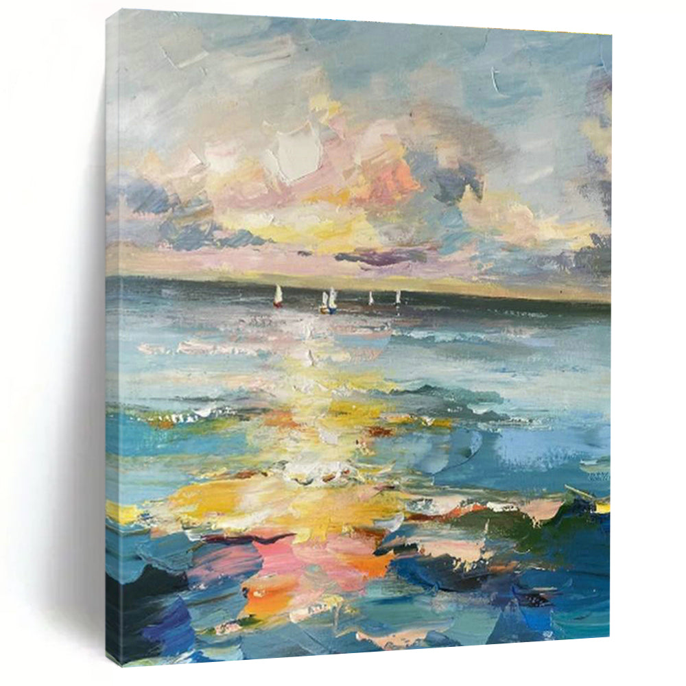 Seaview Sailboats Art for Living Room & Cottage DLZ0338