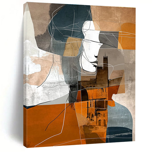 Abstract Portrait with Architecture for Modern Living Room & Art Gallery STSC540