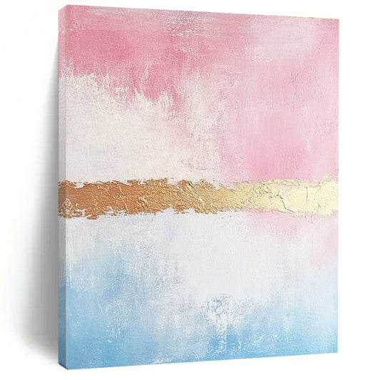 Pink and Blue Abstract with Gold for Bohemian - Style Bedroom & Chic Home Bar STSC454