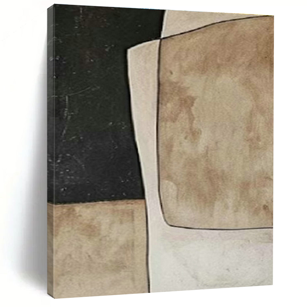 Brown and Black Geometric Collage Art for Art Studio & Industrial - Chic Loft DLZ1982
