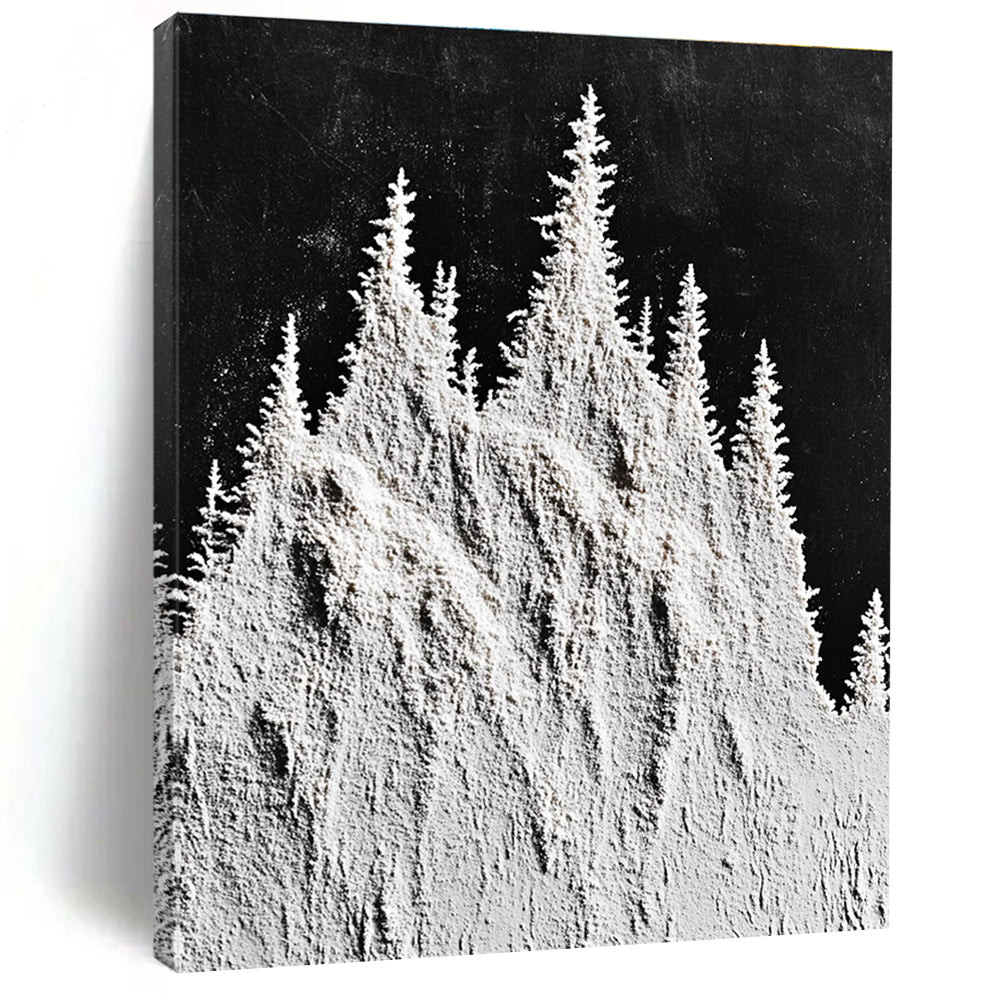 Flour - Shaped Trees Textural Landscape Art for Rustic Home & Cozy Home Reading Nook STSC1488