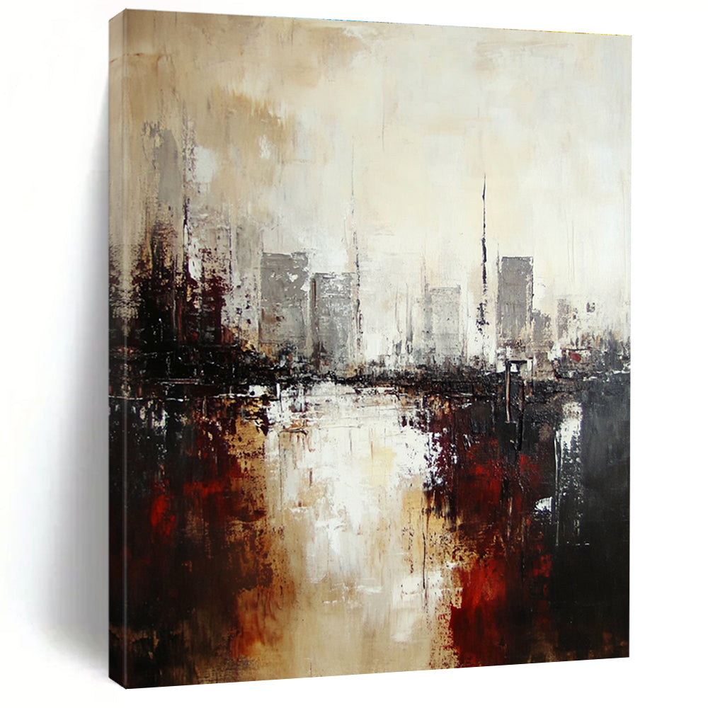 Abstract Cityscape with Reflections Art for Urban Rooftop Bar & Architect’s Conference Room STSC148