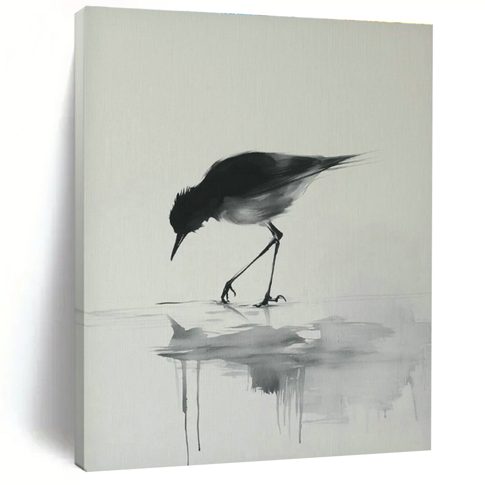 Ink - Wash Bird Art for Zen - Inspired Home & Traditional Tea House DLZ1830