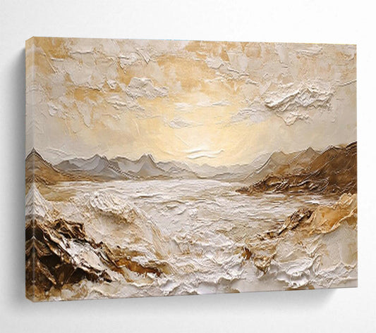 Gold Seaside Relief Art for Luxurious Coastal Bedroom DLZ2844