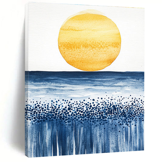 Sun and Sea Watercolor for Coastal Home Living Room & Relaxing Beach House STSC505