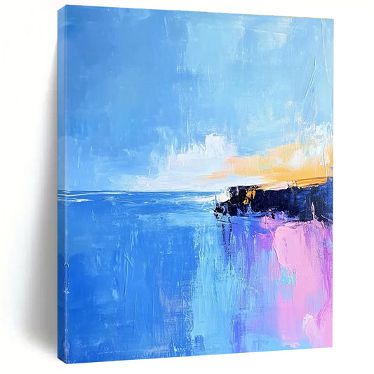 Blue Sea and Cliff Abstract for Nautical - Themed Home & Ocean - Lover’s Lounge STSC598