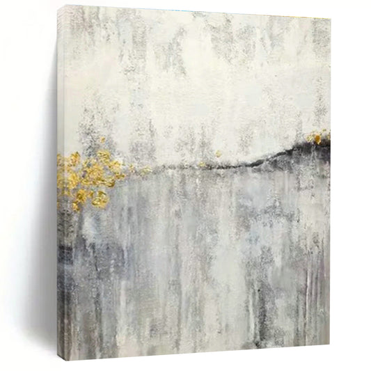 Gold - Silver - Gray Abstract Art for Luxury Hotel Lobby & Home Living Room DLZ1180