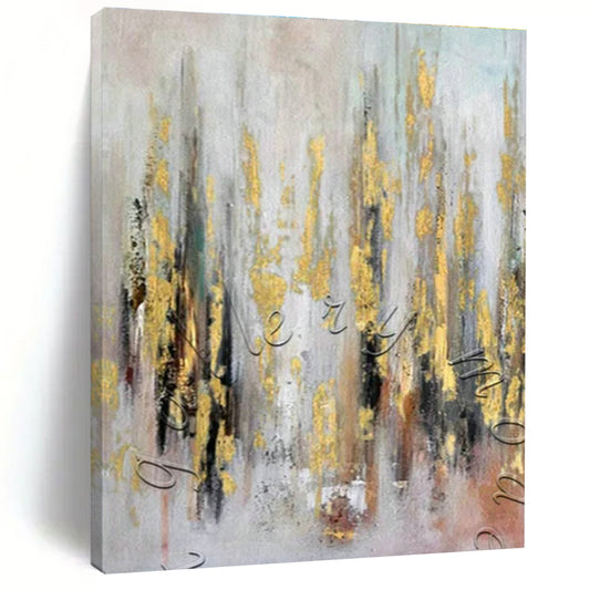 Gold - Veined Abstract Art for Event Venue & Glamorous Home Dining Room DLZ1778