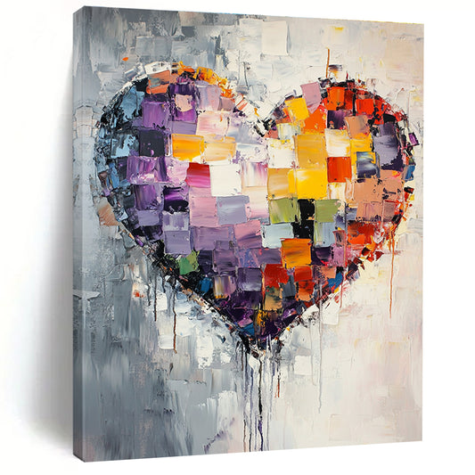 Colorful Patchwork Heart for Bohemian - Style Living Room & Love - Themed Gallery STSC559