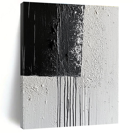 Black and White Textured Abstract for Monochrome Home Office & Dramatic Entryway STSC539
